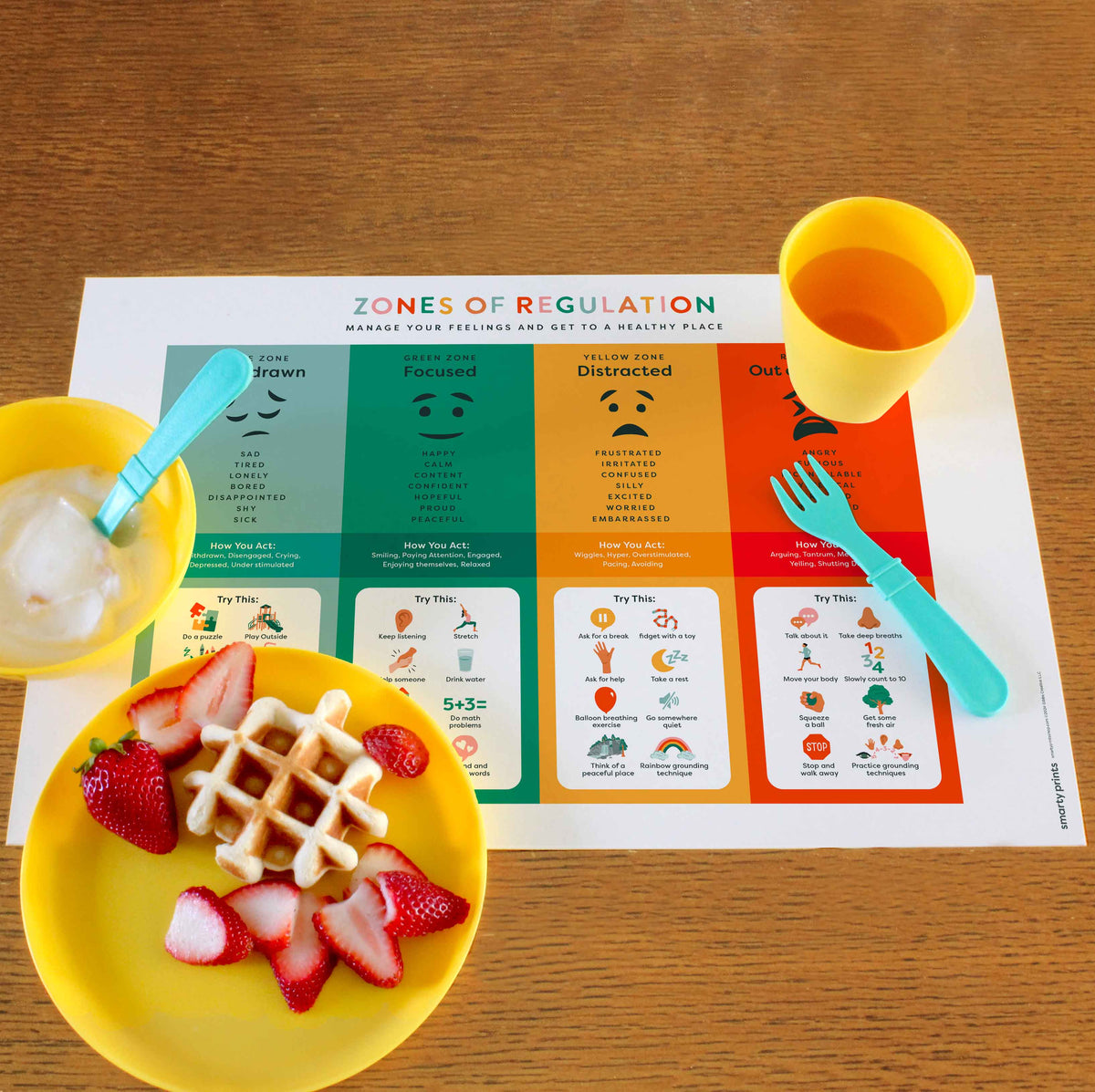 Zones of Regulation Placemat, Manage Feelings, Emotional Regulation, F