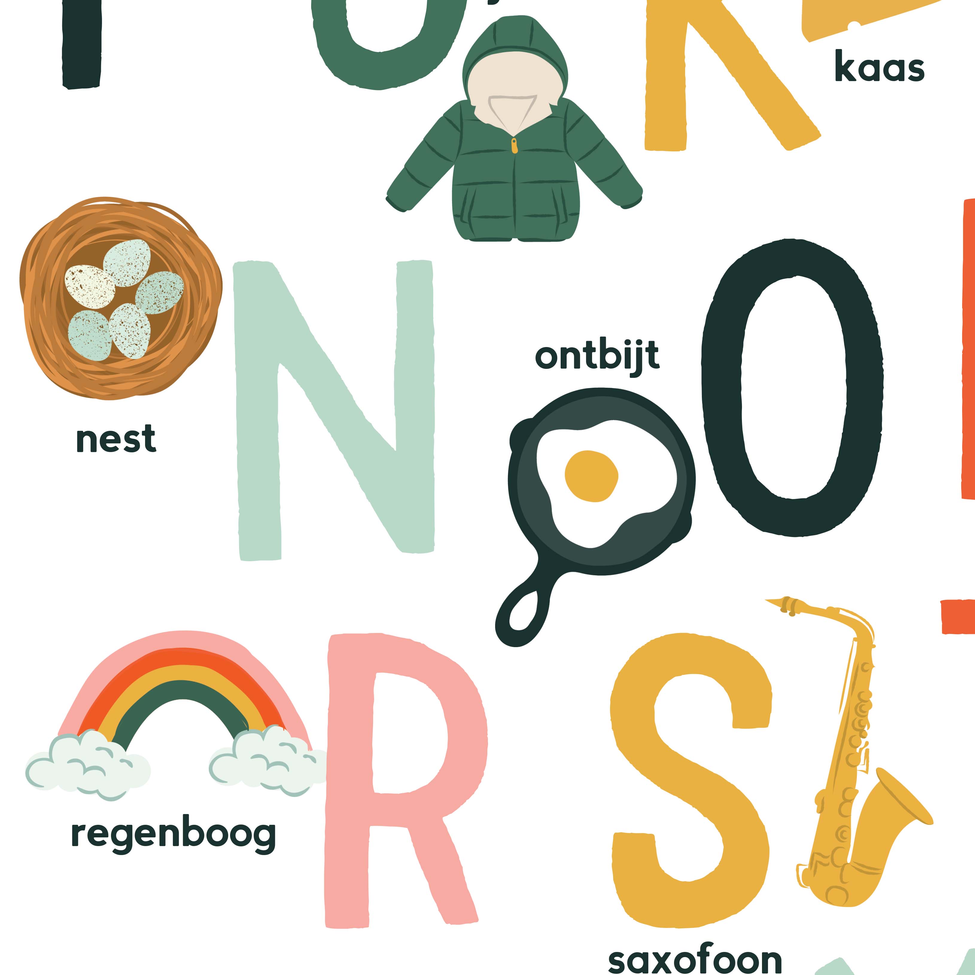 Dutch Alphabet Printable Placemat, Nederlands Alfabet, Playroom Wall A ...